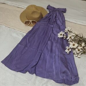 Lilac Satin Mini Dress